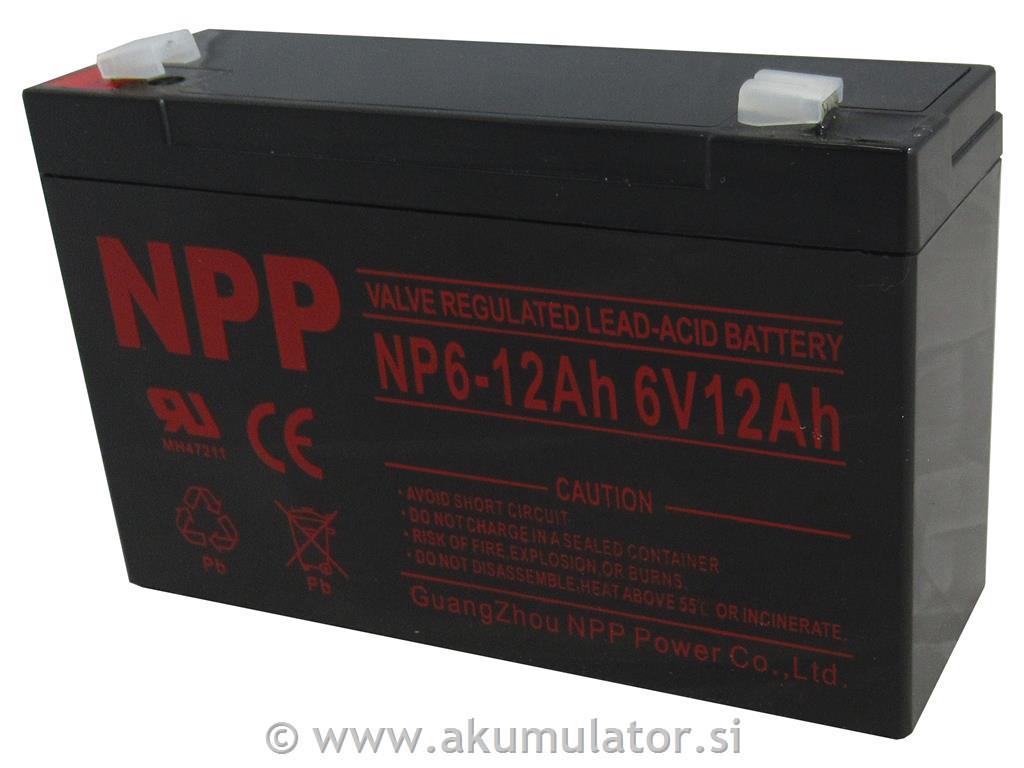 UPS AGM akumulator 6V 12Ah T2 NPP