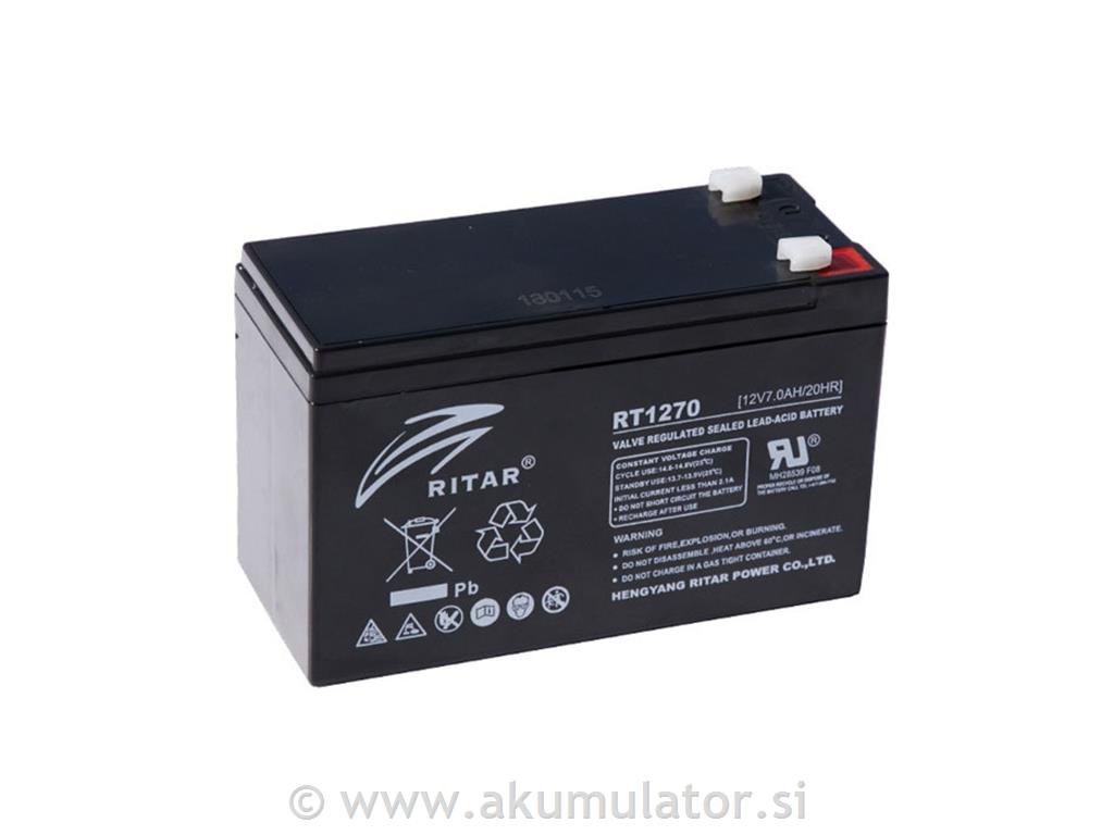 UPS AGM akumulator 12V 7Ah F1 Ritar