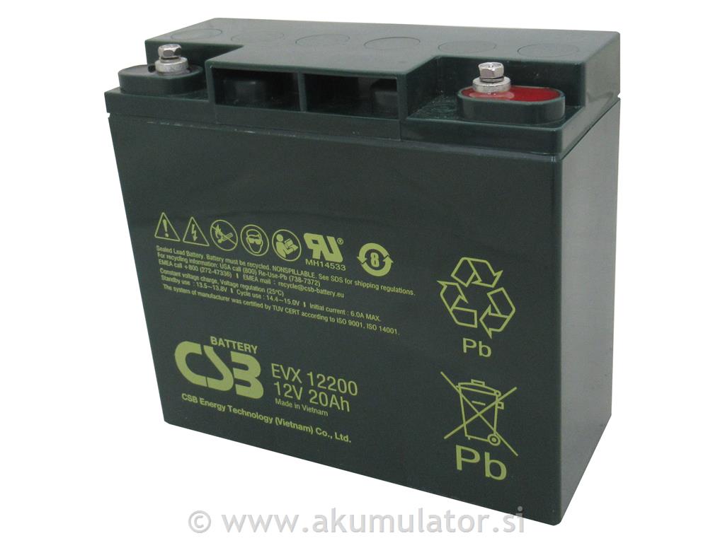 Ciklični AGM DC akumulator 12V 20Ah CSB / 1 kos